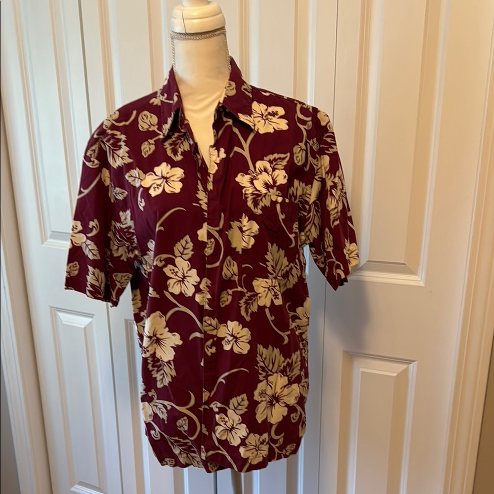 Floral Maroon Short Sleeve Shirt
